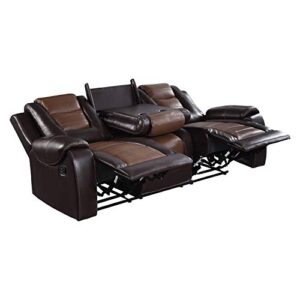 Lexicon Matteo Double Reclining Sofa, Two-Tone Brown