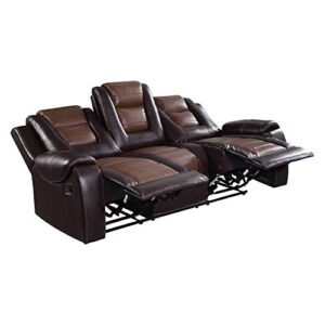 Lexicon Matteo Double Reclining Sofa, Two-Tone Brown