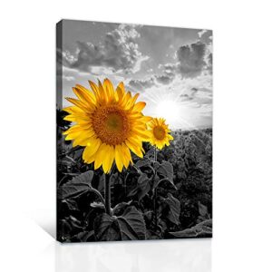 canvas wall art for bedroom wall decor for dining room bathroom canvas prints artwork yellow sunflower flower pictures plants painting 12" x 16" modern kitchen ready to hang office home decorations