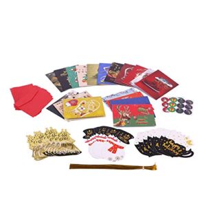 merry christmas cards holiday greeting cards 18 cards with red envelopes and cute seals 30 pack set assorted