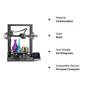 Official Creality Ender 3 V2 3D Printer, Upgraded Ender 3 3D Printer with Carborundum Glass Bed, Silent Motherboard and MeanWell Power Supply, Build Volume 220 x 220 x 250 mm