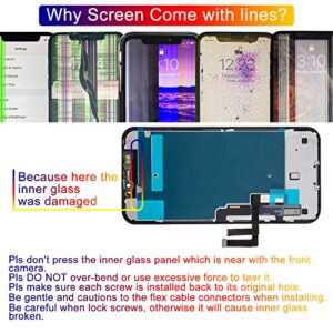 Premium for iPhone 11 Screen Replacement 6.1' 3D Touch Screen Repair kit (Model A2111, A2223, A2221) Digitizer Display Assembly With Back Plate, Waterproof Adhesive, Tempered Glass, Tools, Instruction