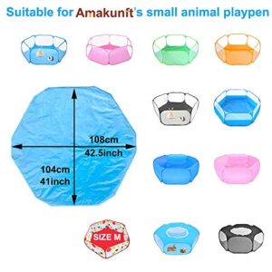 Amakunft Waterproof Pads for Small Animal Playpen, Reusable Liners, Waterproof Bottom on Both Sides Fit with Pet Tent (42.5in x 41in) Bedding for Guinea Pig, Rabbit, Hamster, Chinchilla and Hedgehog