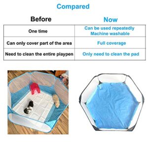 Amakunft Waterproof Pads for Small Animal Playpen, Reusable Liners, Waterproof Bottom on Both Sides Fit with Pet Tent (42.5in x 41in) Bedding for Guinea Pig, Rabbit, Hamster, Chinchilla and Hedgehog