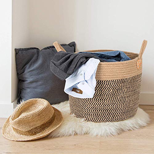 CHICVITA Large Jute Basket Woven Storage Basket with Handles