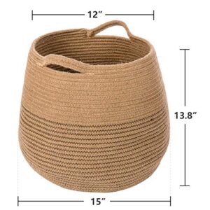 CHICVITA Large Jute Basket Woven Storage Basket with Handles