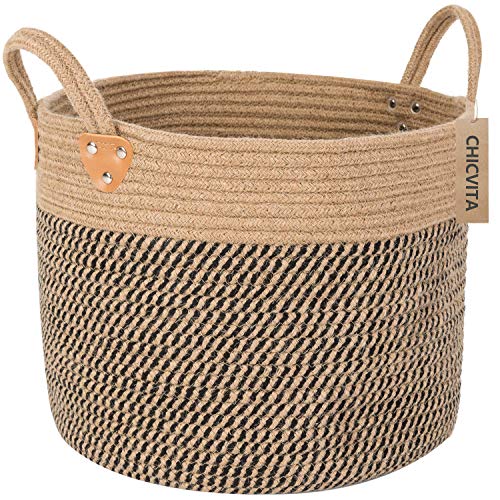 CHICVITA Large Jute Basket Woven Storage Basket with Handles