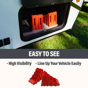 SECURITYMAN Wheel Chocks for Travel Trailers, RV, Camper, Truck, and Boat (2 Pack) - Heavy Duty RV Wheel Chock (Supports 36,000lbs) with High Visibility - Non Slip Sturdy Design Tire Chocks
