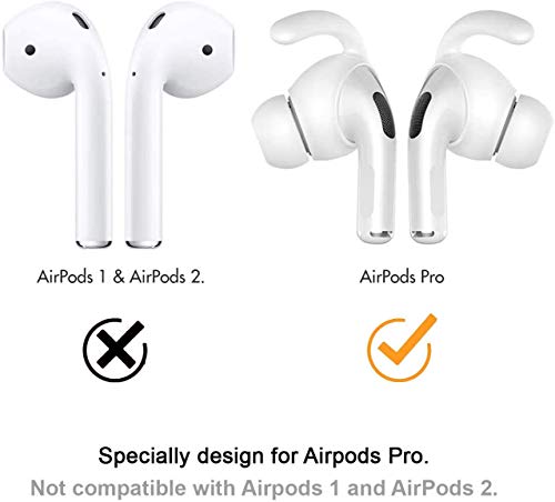 CANOPUS AirPods Pro Ear Hooks Compatible with Apple AirPods Pro, Anti-Slip Ear Covers Accessories (Not Fit in The Charging Case), 3 Pairs (White, Black & Blue) of Ear Tips with Silicone Storage Pouch