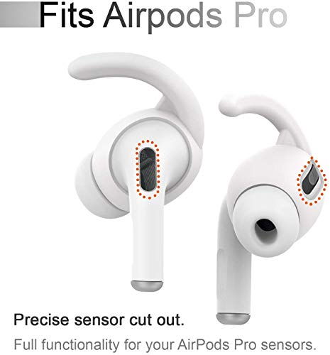 CANOPUS AirPods Pro Ear Hooks Compatible with Apple AirPods Pro, Anti-Slip Ear Covers Accessories (Not Fit in The Charging Case), 3 Pairs (White, Black & Blue) of Ear Tips with Silicone Storage Pouch