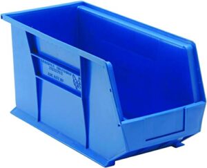 quantum storage systems k-qus265bl-2 2-pack ultra-stack and hang bins, 18 inch x 8-1/4 inch x 9 inch, blue