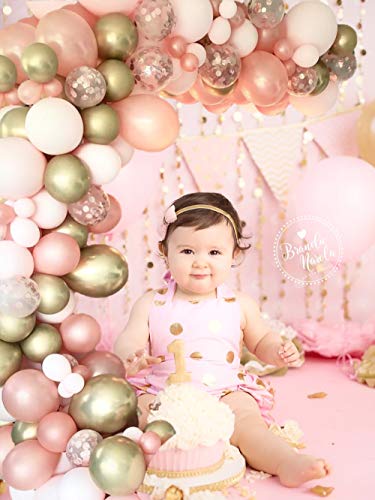 126 Pieces Rose Gold Balloons Birthday Party Decorations for Women, Rose Gold Balloon Garland Arch Kit, Rose Gold Pink and Gold Balloons for Baby Shower Graduation Bachelorette Globos Para Fiestas