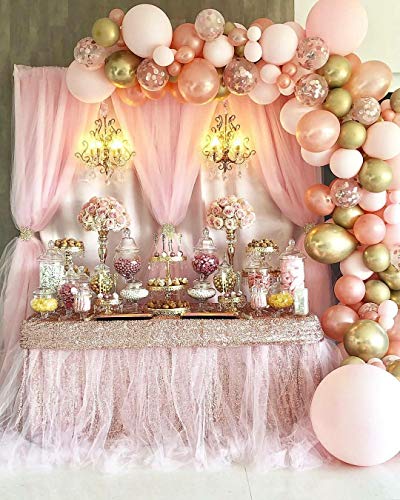 126 Pieces Rose Gold Balloons Birthday Party Decorations for Women, Rose Gold Balloon Garland Arch Kit, Rose Gold Pink and Gold Balloons for Baby Shower Graduation Bachelorette Globos Para Fiestas