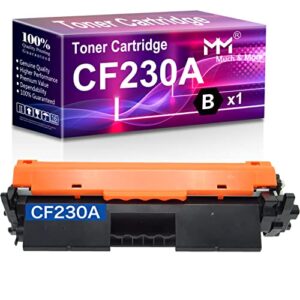 mm much & more compatible toner cartridge replacement for hp 30a cf230a 30x cf-230a to use with m203d m203dn m203dw mfp m227d mfp m227fdn mfp m227fdw printers (1-pack, black)