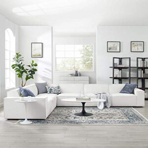 modway restore 6-piece upholstered sectional sofa in white