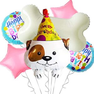 dog birthday party supplies balloons | perfect puppy bone decorations for lets pawty, woof, birthday or pet adoption parties | mylar foil pet themed balloon decor for boy or girl dogs