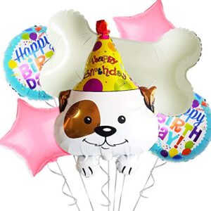 Dog Birthday Party Supplies Balloons | Perfect Puppy Bone Decorations for Lets Pawty, Woof, Birthday or Pet Adoption Parties | Mylar Foil Pet Themed Balloon Decor for Boy or Girl Dogs