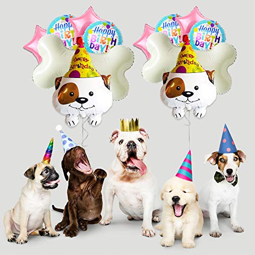 Dog Birthday Party Supplies Balloons | Perfect Puppy Bone Decorations for Lets Pawty, Woof, Birthday or Pet Adoption Parties | Mylar Foil Pet Themed Balloon Decor for Boy or Girl Dogs