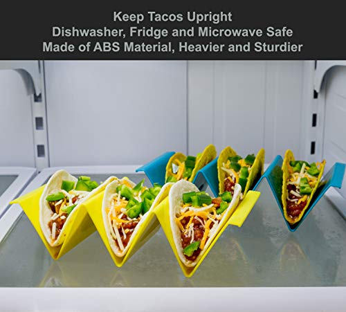 Youngever 9 Pack Large Taco Holder Stands, Taco Plate, Taco Truck Tray Style, Dishwasher Top Rack Safe, Set of 9 Assorted Colors