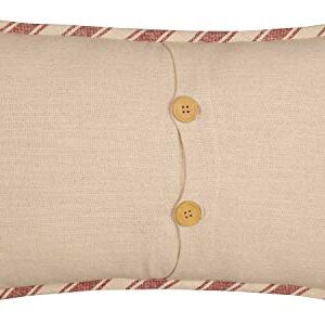 Piper Classics Market Place Red Triple Heart Applique Throw Pillow Cover, 12" L x 20" W, Cream w/Red Ticking Stripe Hearts, Valentine's Day, Love, Country Farmhouse