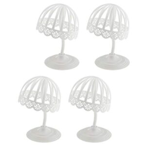 bonarty 4 lot dome shape child fedoras hat cap wigs display holder rack stand white