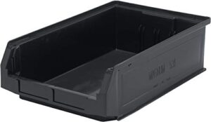 quantum storage k-qms531bk-3 3-pack magnum heavy duty plastic storage bin, 19-3/4" x 12-3/8" x 5-7/8", black