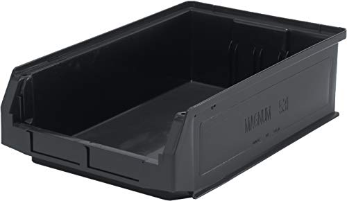 Quantum Storage K-QMS531BK-3 3-Pack Magnum Heavy Duty Plastic Storage Bin, 19-3/4" x 12-3/8" x 5-7/8", Black