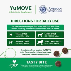 YuMOVE Dog Joint Supplement, Hip and Joint Supplement for Dogs with Glucosamine, Hyaluronic Acid, and Green Lipped Mussel and Omegas, Relief for Dog Hip and Joint Aches and Stiffness - 300 Bites