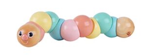 classic world wooden twisting caterpillar, colorful wooden toy for 1 year baby & toddler early learning education, pink