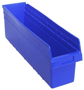 quantum storage k-qsb806bl-3 3-pack store-max plastic 8" shelf bins, 23-5/8" x 6-5/8" x 8", blue