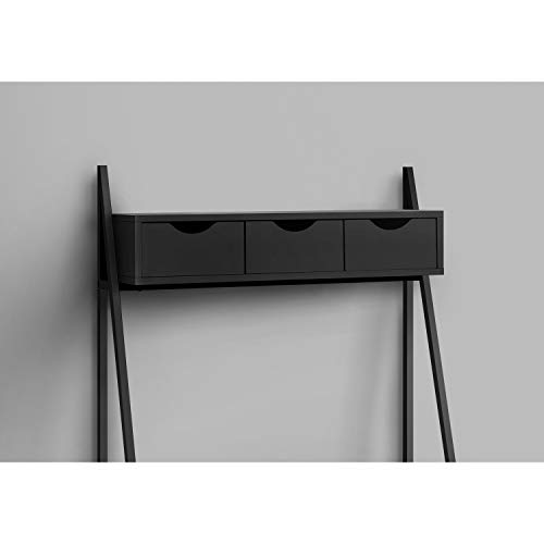 Monarch Specialties 7330 Computer Desk, Home Office, Laptop, Leaning, Storage Drawers, 32" L, Work, Metal, Laminate, Black, Contemporary, Modern Desk-32, 31.5" L x 19" W x 61.25" H