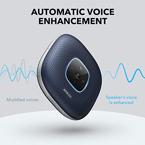 Anker PowerConf Bluetooth Speakerphone, 6 Mics, Enhanced Voice Pickup, 24H Call Time, Bluetooth 5, USB C, Zoom Certified Bluetooth Conference Speaker, Compatible with Leading Platforms For Home Office