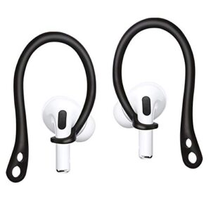 alxcd ear hooks compatible with airpods pro, anti-slip over-ear soft tpu earhook [anti slip][anti lost], designed for airpods pro headphones,, 1 pair, black