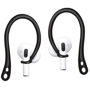ALXCD Ear Hooks Compatible with AirPods Pro, Anti-Slip Over-Ear Soft TPU Earhook [Anti Slip][Anti Lost], Designed for AirPods Pro Headphones,, 1 Pair, Black