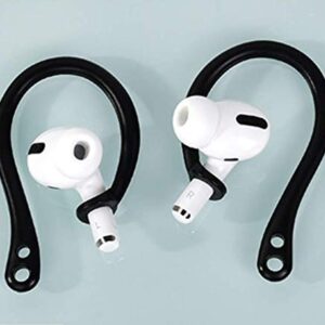 ALXCD Ear Hooks Compatible with AirPods Pro, Anti-Slip Over-Ear Soft TPU Earhook [Anti Slip][Anti Lost], Designed for AirPods Pro Headphones,, 1 Pair, Black