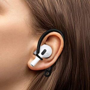 ALXCD Ear Hooks Compatible with AirPods Pro, Anti-Slip Over-Ear Soft TPU Earhook [Anti Slip][Anti Lost], Designed for AirPods Pro Headphones,, 1 Pair, Black