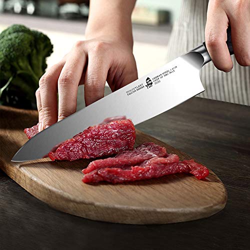 TUO Chef Knife - 10 inch Kitchen Cooking Knife Pro Chefs Knife - German HC Steel Kitchen Knife with Pakkawood Handle - FALCON SERIES with Gift Box