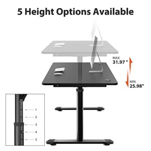 DESIGNA 60 Inch Height Adjustable Computer Gaming Desk, Large Standing Desk Home Offcie Study Writing Table Workstation,Gaming Desk for 3 Monitors with Free Mouse Pad for Home Office Gaming,Black