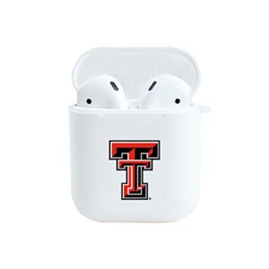 otm essentials officially licensed texas tech university red raiders earbuds case - white - compatible with airpods