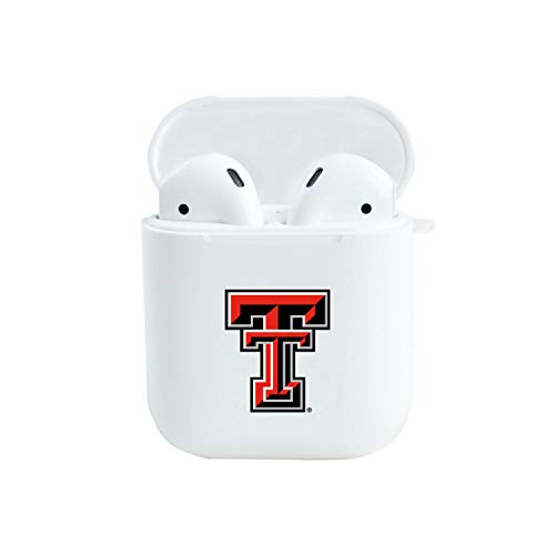 OTM Essentials Officially Licensed Texas Tech University Red Raiders Earbuds Case - White - Compatible with AirPods