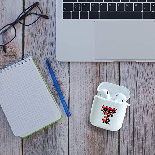 OTM Essentials Officially Licensed Texas Tech University Red Raiders Earbuds Case - White - Compatible with AirPods