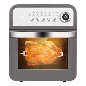 schloß gaf12 air fryer multifunction toaster oven combo for family with baking accessories and recipe, 12qt, gray