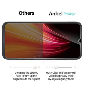 Anbel Design Anbzsign [2 Pack] Xiaomi Redmi Note 8 (2019/2021) 6.3" Privacy Screen Protector, [Full Coverage] [Case Friendly] Anti-Spy 9H Hardness Tempered Glass