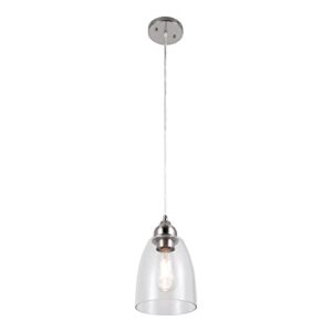 GRUENLICH Pendant Lighting Fixture for Kitchen and Dining Room, Hanging Ceiling Lighting Fixture, E26 Medium Base, Metal Construction with Clear Glass, Bulb not Included, 2-Pack, Nickel Finish