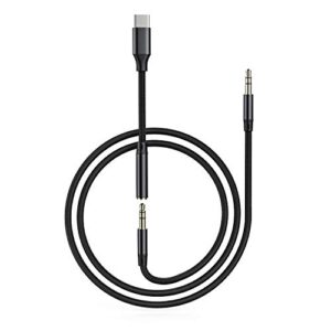 c-to 3.5mm audio jack adapter, type-c aux jack cable usb-c male to 3.5mm female headphone converter with high resolution/dac, audio cable for 2 / 2xl / 3 / 3xl, samsung, ipad pro 2 pieces (black)