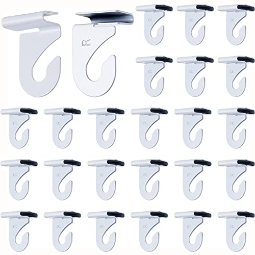 Aluminum Ceiling Hooks for Drop-Ceiling T-Bars Right and Left White Ceiling Hanger T-Bar Track Clip Suspended Ceiling Hooks Grid Clips for Hanging Plants Office Signs Decorations (20)