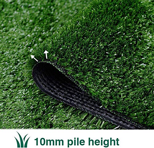 Artificial Grass Turf Lawn-3 Feet x 10 Feet, 0.4" Indoor Outdoor Rug Synthetic Grass Mat Fake Grass