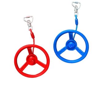 Ninja Swing Wheel Obstacle for Kids - Jungle Gyms Hanging Monkey Wheel for Outdoor Indoor Playground Warrior Obstacle Course Slacking Line