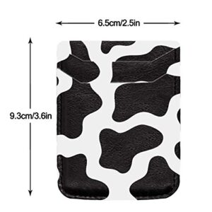 Cow Print Phone Credit Card Holder 3M Adhesive Stick on Wallet Pocket Case Mate for Cell Phone