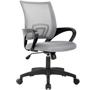 home office chair ergonomic desk chair mesh computer chair with lumbar support armrest executive rolling swivel adjustable mid back task chair for women adults (grey)